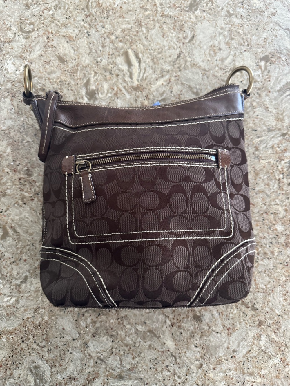 Coach Legacy Signature Brown Jacquard Crossbody Bag F06U-10403 No Strap